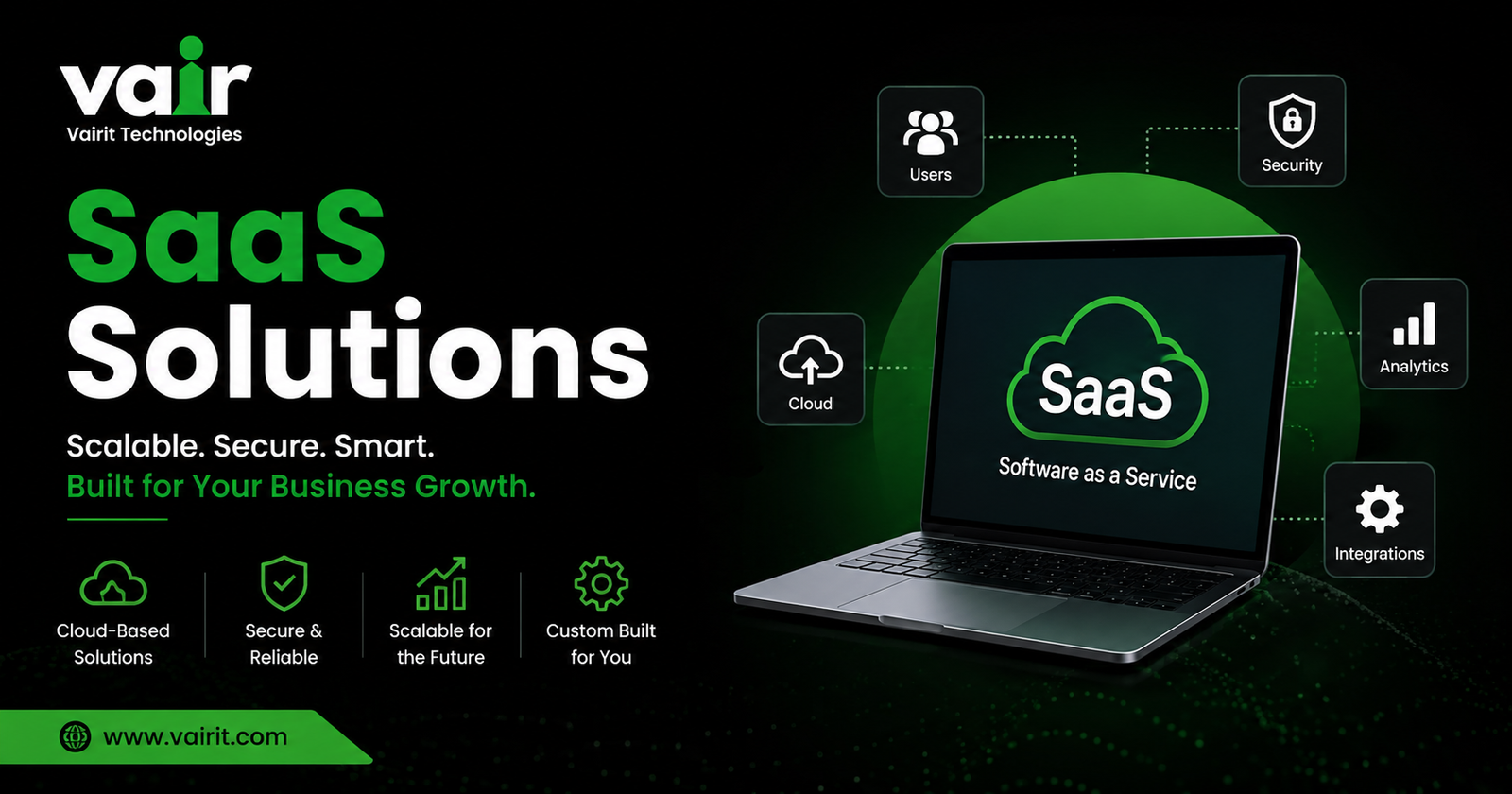 SaaS Solutions by Vairit Technologies â€“ Cloud-based software development services.